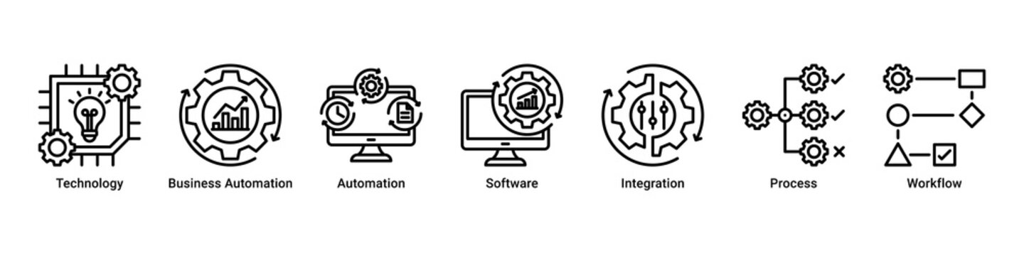 Digital Automation banner featuring technology-driven workflow, software integration, and business automation processes