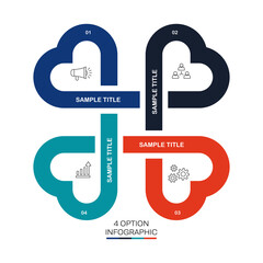 4 steps cycle diagram infographic chart for power point presentation visuals, posters, web, ui ux, modern simple. vector eps 