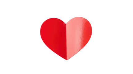 Happy valentine's day vibrant heart design with a split color scheme of red and pink tones object on white and png