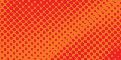 Dots halftone orange color pattern gradient texture with technology digital background. Dots pop art comics vector eps10