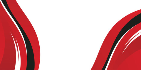 Abstract red waves are flowing on black and white background. red line background