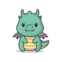 Obraz premium Adorable Cartoon Dragon Illustration