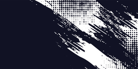 Abstract speed line style dark blue halftone banner design template. vector grunge blue elegant eps10