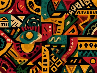 Obraz premium Vibrant African Tribal Abstract Pattern