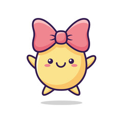 Obraz premium Adorable Cartoon Character with Pink Bow Illustration