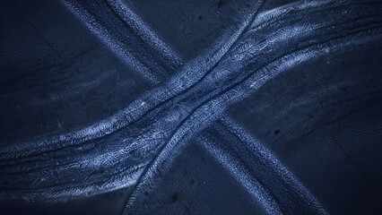 Abstract dark blue flowing lines creating a sense of movement and depth