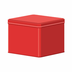 Red Metal Storage Box with Lid.