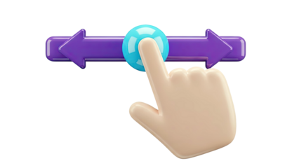 3D Cartoon Hand Cursor Interacting with Slider