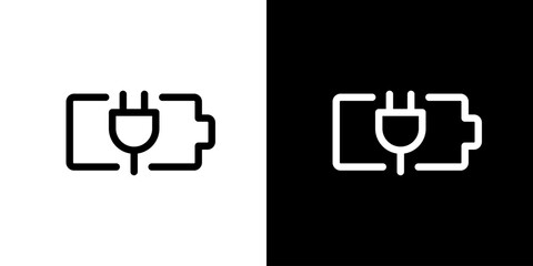 バッテリー・コンセント接続の充電アイコン（ベクター） © hamo