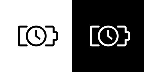 バッテリー・残り時間・時計アイコン（ベクター） © hamo