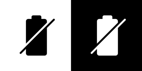 バッテリーなし、使用不可・禁止のアイコン（ベクター） © hamo