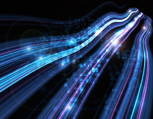 Abstract background of glowing fiber optic cables