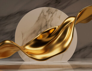 Abstract liquid gold flowing smoothly
