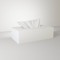 tissue box mockup isolated on white background