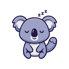 Fototapeta premium Adorable Cartoon Koala Sleeping Peacefully