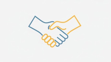 Obraz premium Minimalist handshake concept symbolizing partnership agreement trust and collaboration