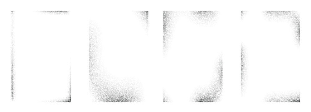 sprayed noise frame collection black dotted grain rectangle