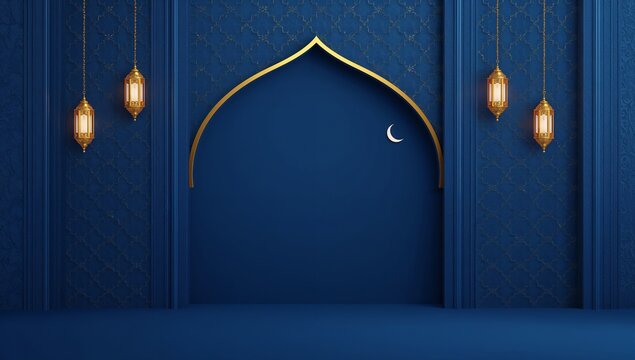 Royal Blue Luxury Eid Al-Fitr Background