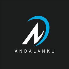 ND or AND letter logo icon vector design for business branding