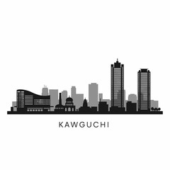 Fototapeta premium Kawaguchi city skyline silhouette vector illustration