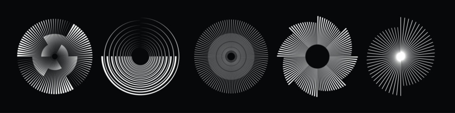 white radial spiral pattern set circular spinning speed