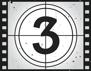 A film countdown marker with a large number 3