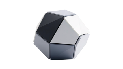 Geometric Sculpture in Shades of Gray and White