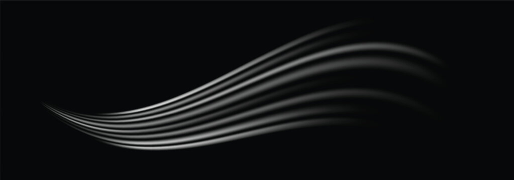 white wind lines effect air stream flow wave motion trace