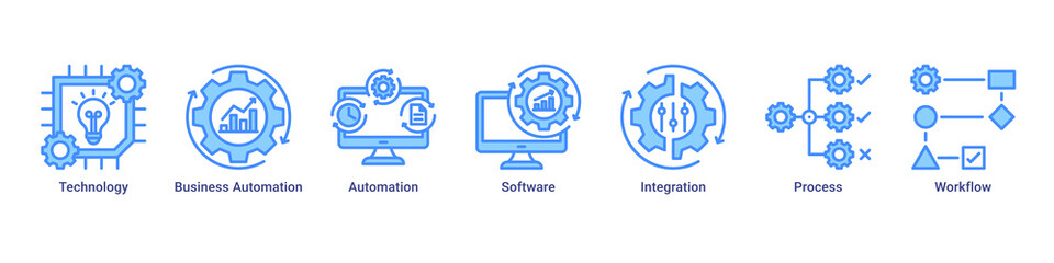 Obraz premium Digital Automation banner featuring technology-driven workflow, software integration, and business automation processes