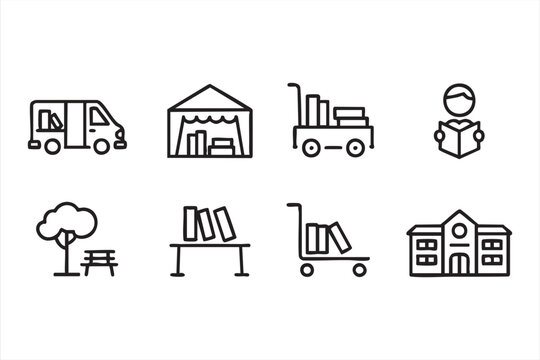 Public library transport interface symbols for school outreach programs