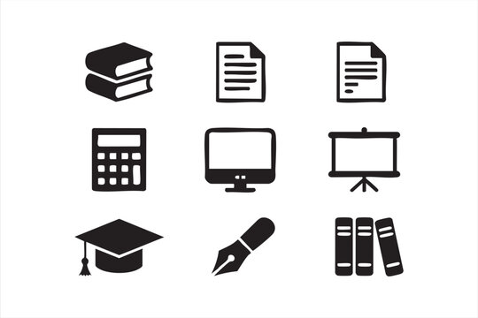 UI education icon collection for school websites, e-learning dashboards, course platforms