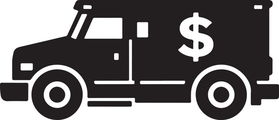 Armored Truck Silhouette Icon Secure Transport Vehicle
