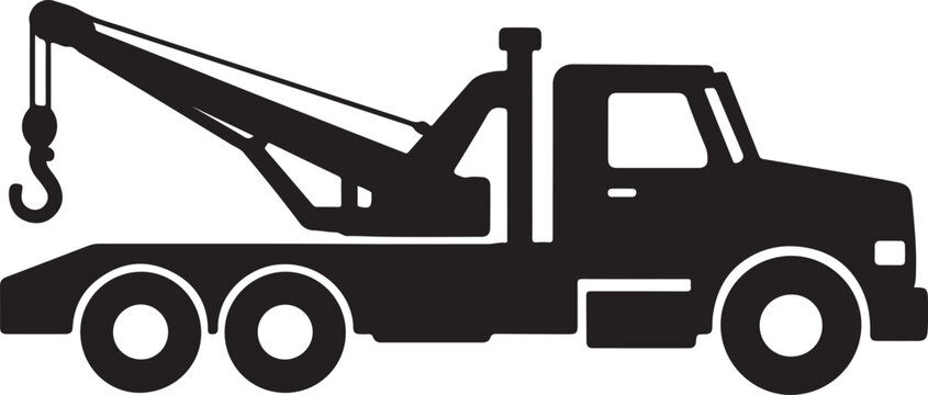 Tow Truck Silhouette Icon Vehicle Recovery Transport