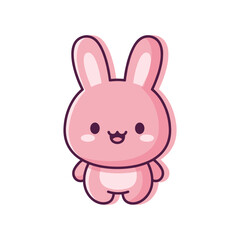 Adorable Pink Bunny Vector Illustration