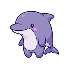 Obraz premium Adorable Cartoon Dolphin Illustration