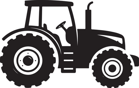 Tractor Silhouette Icon Agricultural Machinery Vehicle