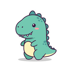 Fototapeta premium Adorable Cartoon Dinosaur Illustration for Kids