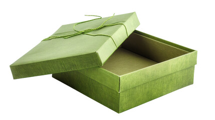 Green gift box isolated on white background