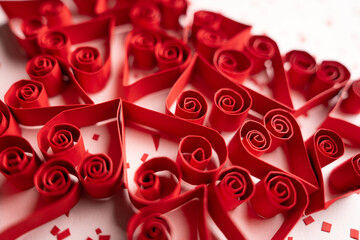 Paper Heart Pile with Diagonal Composition