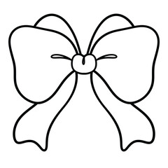 Cute valentine bow line art illustration 