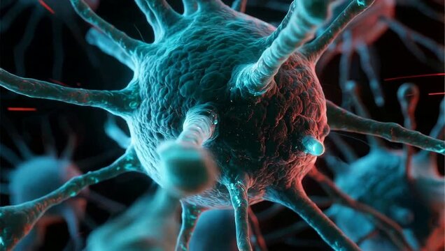 Neuron cell structure with axons