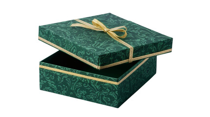 Green gift box isolated on white background