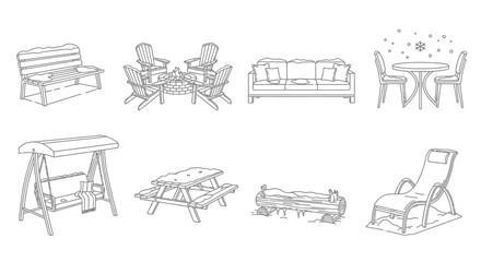 Obraz premium Outdoor patio furniture collection