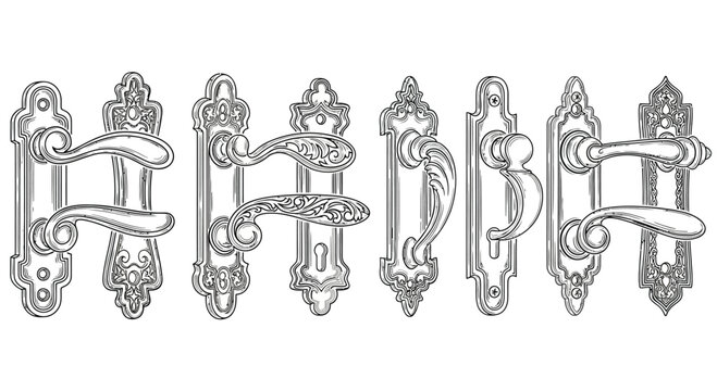 Elegant door handles with ornate designs