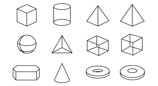 Collection of geometric shapes Vector