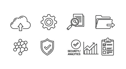 Cloud computing and data security solutions Vector