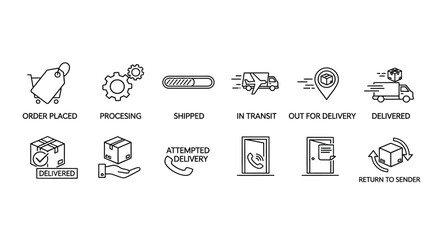Order tracking process Vector
