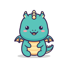 Obraz premium Adorable Cartoon Dragon Illustration