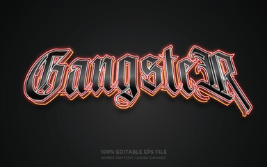Gangster 3D editable text style effect
