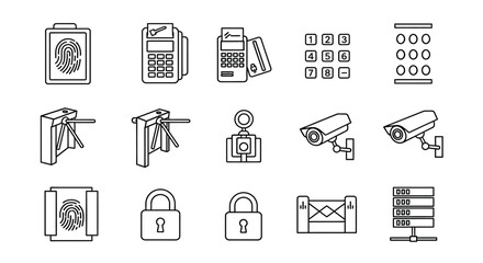 Various security measures and devices Vector